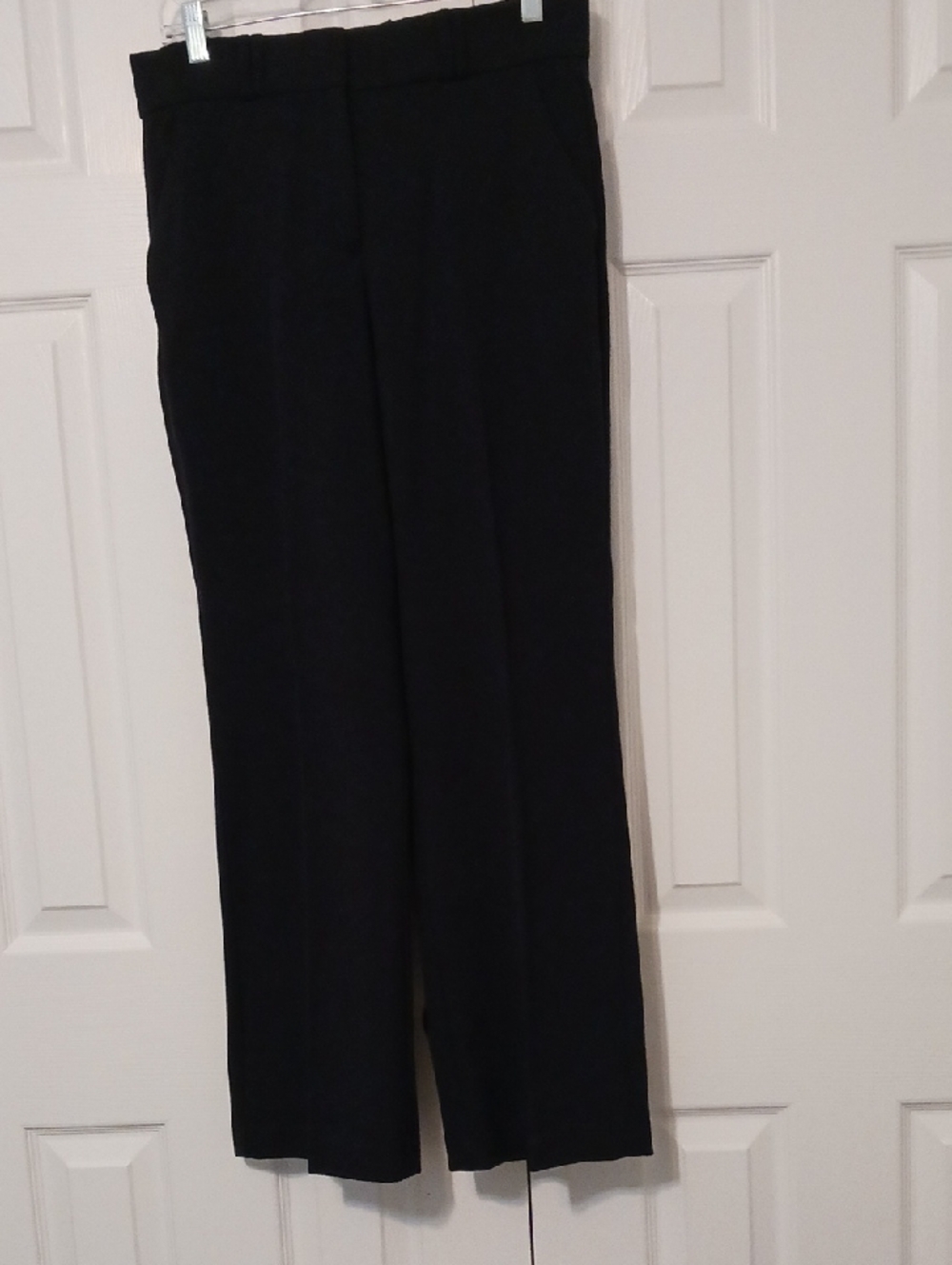 Classic Navy High Waist Straight-Leg Pants